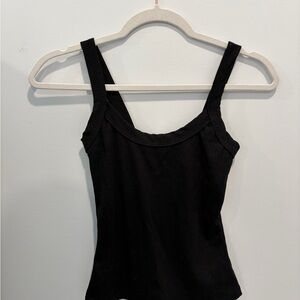 Aqua Black Ribbed Camisole Top